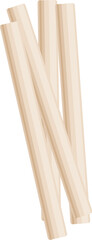 Four white chocolate sticks with ridges lying on a white background