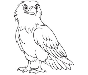 Illustration of an eagle, Hawk vector, Outline eagle vector