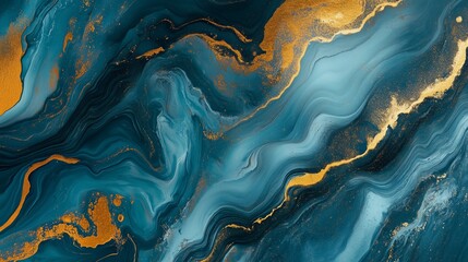 Stunning abstract artwork featuring blue and gold swirls on canvas showcasing fluid movement and rich textures in a contemporary style