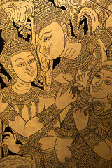 Ancient Thai golden craving style