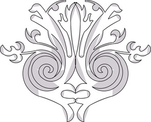 Vector sketch illustration silhouette design ornate ornament profile classic vintage ethnic european traditional 