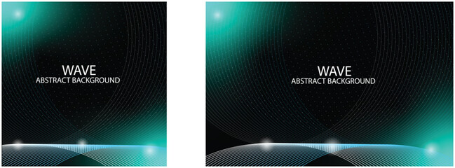 Abstract wave black blue yellow green background