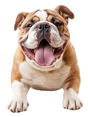 Obraz premium Joyful Bulldog on Isolated White Background