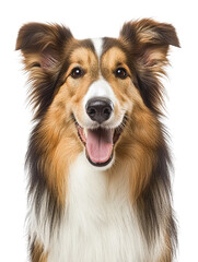 Joyful Collie Dog Isolated on White Background