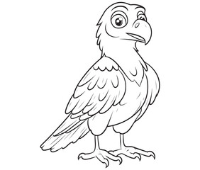 Illustration of an eagle, Hawk vector, Outline eagle vector