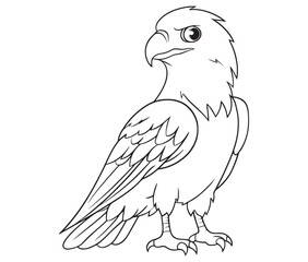 Illustration of an eagle, Hawk vector, Outline eagle vector