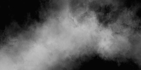 Abstract White cloud isolated on black background, Single cloud black and white image. 