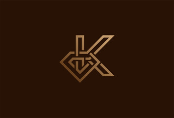 Letter K Diamond logo. letter K with diamond combination. usable for brand and company logos. jewelry logo design template element. vector illustration