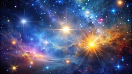 Naklejka premium Abstract artwork of a space star galaxy nebula against a night sky background