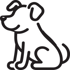 A minimalist, cute dog silhouette in a clean vector style. 