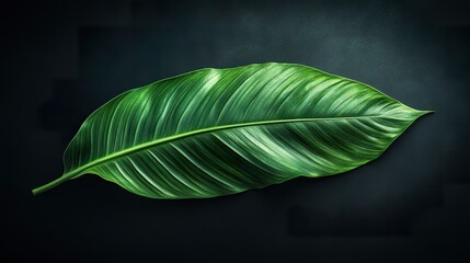 Obraz premium Tropical Leaf with Delicate Edges Isolated on Dark Background