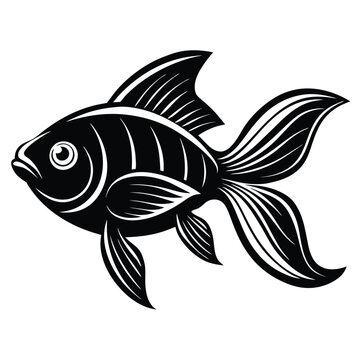recommend clip art: goldfish line art vector design