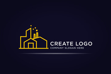 digital industrial factory logo design