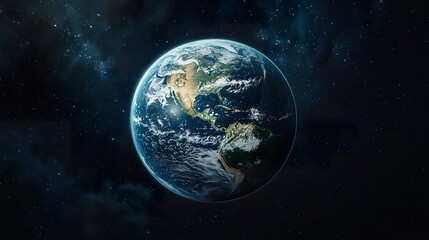 Fototapeta premium Earth's Rotation from Space A Full View with Continents and Clouds