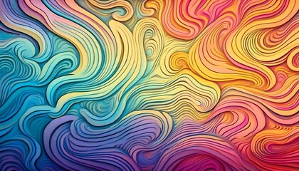 Obraz premium Retro Grainy Color Gradient Background Featuring Pale Pink, Blue, Yellow, Purple, Orange, and Red, Creating a Vibrant and Nostalgic Aesthetic