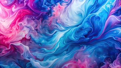 Fototapeta premium Abstract background of acrylic paint in blue, pink, and purple tones Macro