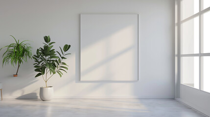 blank white wall for mockup branding in modern office