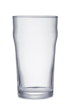 Front view of empty pint beer glass