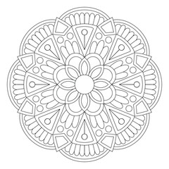 Circular mandala art for mehendi design and tattoo design, vector file