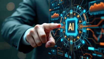 AI Technology, Futuristic Interface, Digital Innovation, Business, Artificial Intelligence