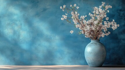Flat muted dusty blue background with a soft, weathered finish 