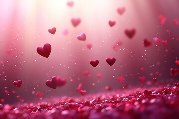 Obraz premium A bunch of hearts are flying in the air, creating a sense of love and happiness