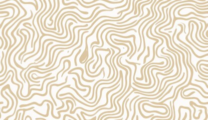 Fototapeta premium Beige and white pattern of squiggles on a plain white background