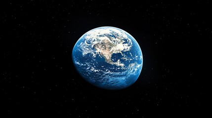 Fototapeta premium Earth from Space Full View with Continents, Oceans, and Clouds