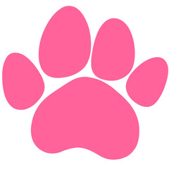 pink animal paw cartoon illustration