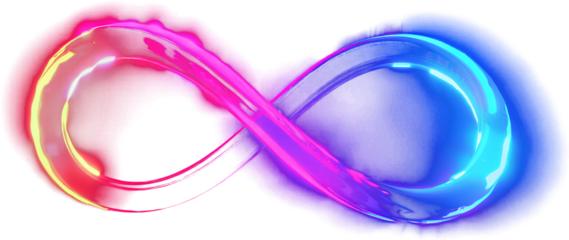 Neon light infinity sign isolated symbol clipart png transparent