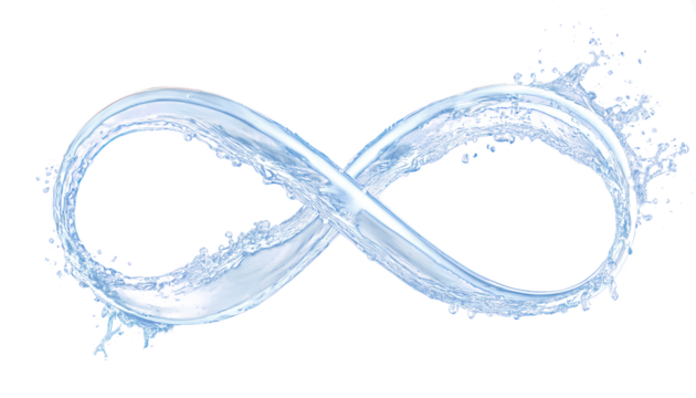 Water infinity sign isolated symbol clipart png transparent