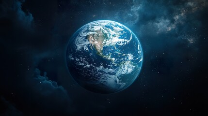 Naklejka premium Realistic Earth Globe with Atmospheric Layers