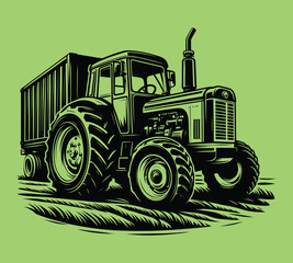 Tractor silhouette vector illustrations