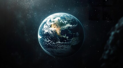 Naklejka premium Realistic Earth Globe with Atmospheric Layers