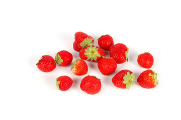 group of strawberries isolated on white 