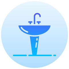 bathroom vanities round gradient vector icon