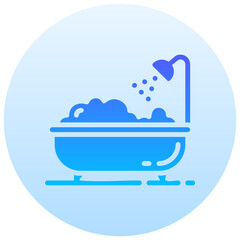 bathtub round gradient vector icon