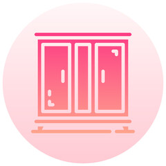 cabinet round gradient vector icon