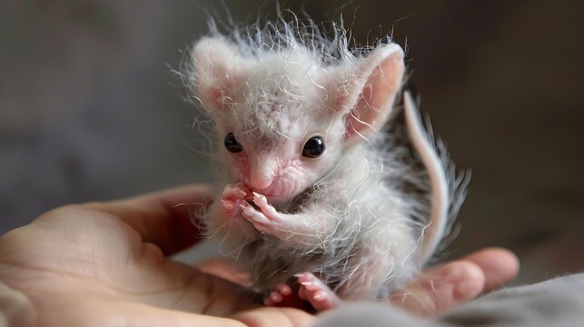 A wonderful but odd baby animal getting a plush and fuzzy surface