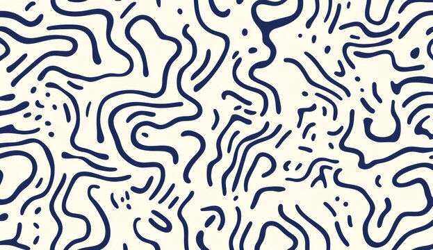 navy and white pattern of squiggles