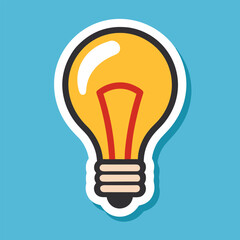 Classic Light Bulb Sticker with Clean Filament Design for Bright Ideas