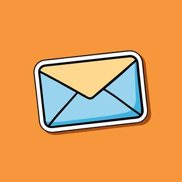 recommend clip art: Clean and Simple Envelope Sticker with Classic Folds for Mailing Enthusiasts