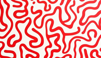 A red and white pattern of squiggles