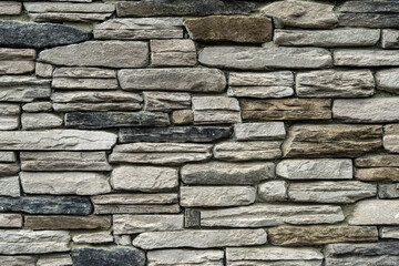 Stacked stone wall