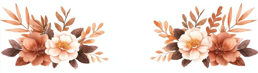 Delicate floral arrangement with soft hues, perfect for invitations and seasonal decorations. Captures the essence of nature's beauty.