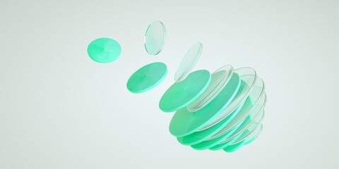 3d render, technology hexagon concept, mockup, template, data transfer, database, artificial intelligence, ai, LLM concept