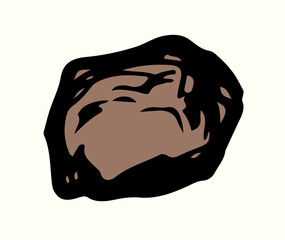 Vector drawing. Small Asteroid in the sky