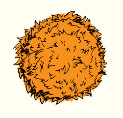 Vector drawing. Big round sun icon