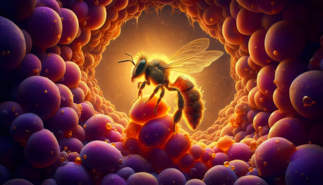 AVEJA REINA EN SU POLEN