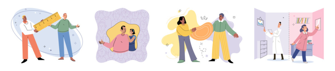 Social anxiety vector illustration. The social anxiety concept explores impact social fears on individuals Loneliness can intensify feelings sadness Psychological factors play role in mental health